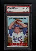 1967 Topps #197 Ron Perranoski PSA 8 NM-MT LOS ANGELES DODGERS